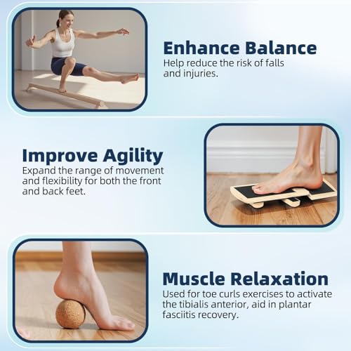 Ankle Balance Board for Adult Kids AxisBoard for Physical Therapy, Ankle Strengthener for Stability Exercises, Ankle Sprains Mobility Rehab,Plantar Fasciitis Relief (Black)