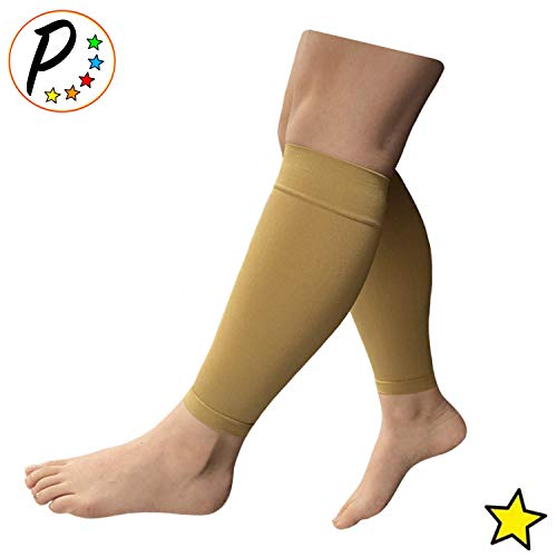 Presadee Shin 8-15 mmHg Mild Compression Leg Fatigue Circulation Calf Sleeve (Nude, 3XL) - color: Nude, size: 3XL