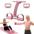 Pedal Resistance Band with Handle,10 Adjustable Levels, 8-80 LBS - color: 8-Tube Pink