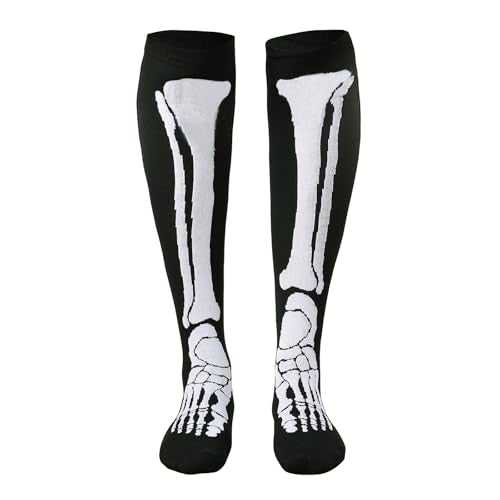 Junely Compression Socks for Women Knee High Funny Socks - color: A10-skeleton