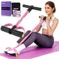 Pedal Resistance Band with Handle, Foot Pedal Resistance Band for Women, Multifunction Exercise Bands for Home Gym Full Body & Working Out - color: black/PINK