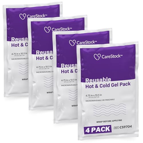 CareStock Reusable Hot and Cold Gel Packs, Large, 6.75 x 10.5 in - size: Large (4 Count)