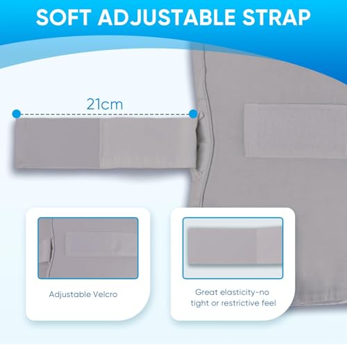 Knee Pillow with Soft Straps for Side Sleepers (Black) - color: Grey