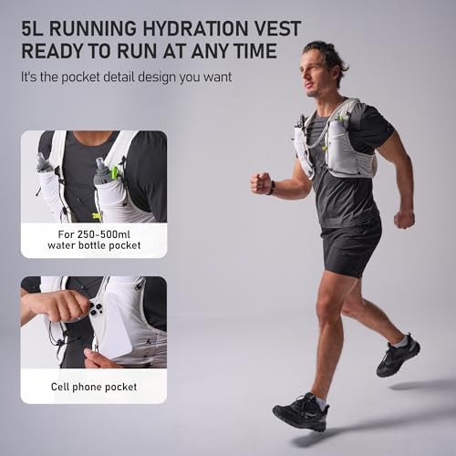 N NEVO RHINO Running Hydration Vest with 1.5L Water Bladder - color: White, size: Medium