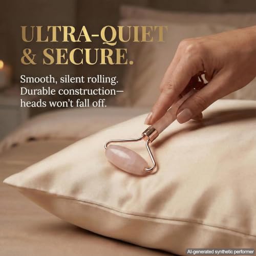 Rose Quartz Face Roller for Face and Neck, Dual-End Cooling Massage Tool