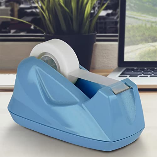 Acrimet Desktop Tape Dispenser, Premium, Non-Skid Base, Plastic, Light Blue - color: Solid Blue