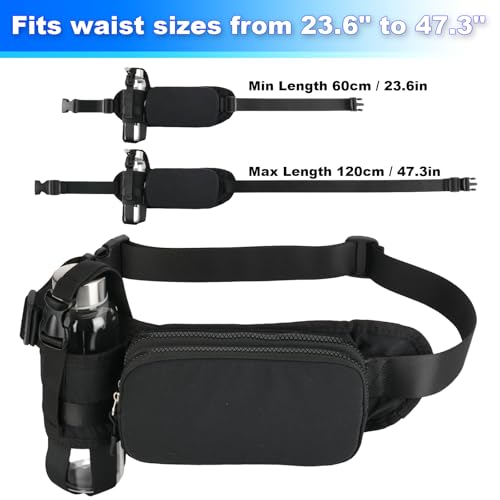 Fanny Pack Waist Bag with Water Bottle Holder, Adjustable Waist Pack Belt Pouch with Multiple Pockets for Outdoor Running Walking Hiking Camping Fishing Travel & Daily Carrying Accessories