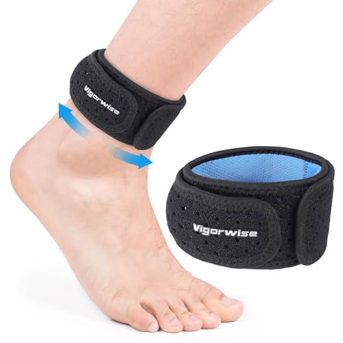 Achilles Tendonitis Brace, 1Pcs Adjustable Achilles Ankle Strap for Men Women, Blue Ankle Brace with Silicone Pad for Achilles Pain, Running, Cycling, Hiking, Sports