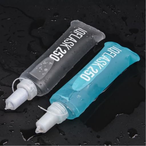 250ml TPU Soft Flask, Collapsible Water Bottle for Running Vest Hydration Pack, 1 Pack (White) - color: White