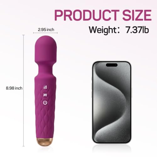 Personal Massager - 4H Max Runtime & Ultra-Quiet - Waterproof - 20 Modes 8 Speeds for Deep Tissue Back Massage, Post-Workout Recovery and Neck Muscle Relaxation(Liverpurple) - color: Liverpurple
