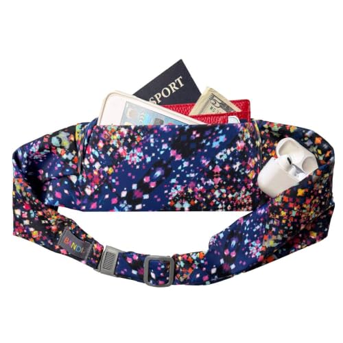 BANDI Running Belt for Women & Men – USA Made No-Bounce Adjustable Waist Pack & Secure Fanny Pack – Fits All Phones, Gels & Essentials – Zipper-Free, Medical Device Friendly - color: Lumi