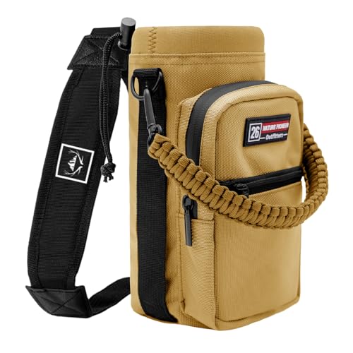 NATURE PIONEOR 26-128 oz Insulated Water Bottle Carrier Holder with Strap - color: Brown, size: 18-26oz