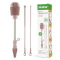 Haakaa Silicone Cleaning Brush Kit,Pink,Portable Bottle Brush Cleaner - color: Pink, size: 3 Piece Set