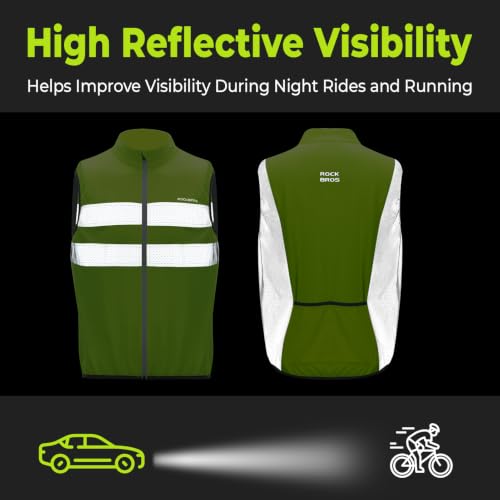 ROCKBROS Reflective Cycling Vest Breathable High Visibility Lightweight - size: 3X-Large