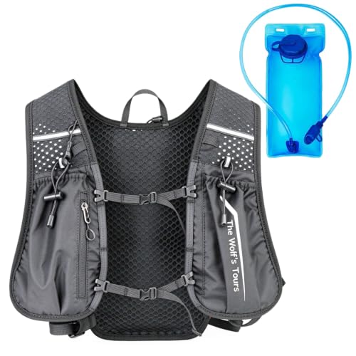 Lightweight Running Hydration Vest 2L Water Bladder for Women Men - color: Blak, size: Vest + 2L Bladder