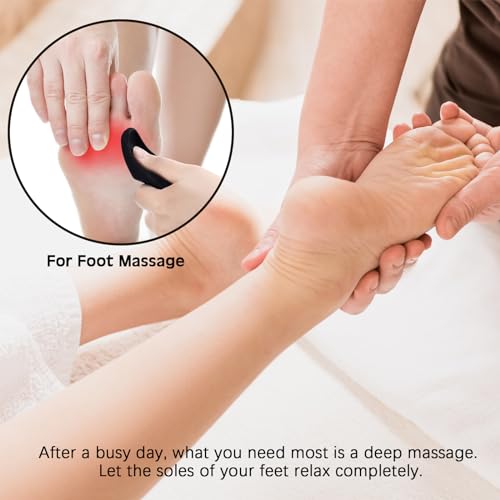 Nuanchu 2 Pcs Black Thumb Massage Tool, Deep Tissue Massager - color: Black