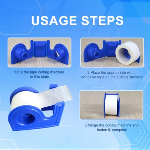 2 Rolls Surgical Medical Tape with Dispenser – 1 Inch x 10 Yard Paper Tape Medical, Micropore Tape for Wound Care, First Aid Tape for Sensitive Skin