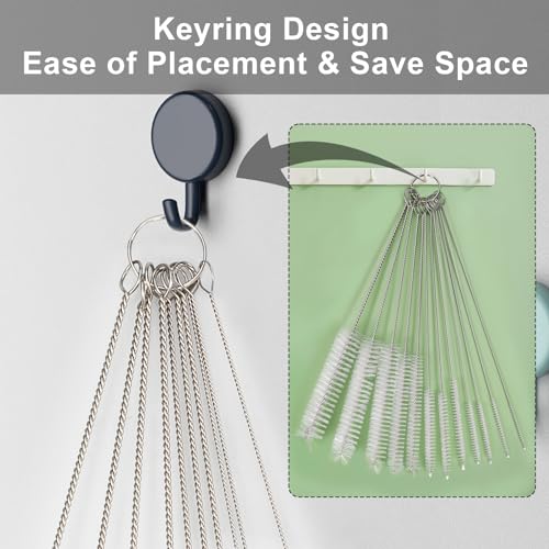 Ixiaoyoo 12 Pcs Bottle Cleaner Brushes Set, 11.8 Inch Nylon Cleaning Brush - color: 11.8 Inch White