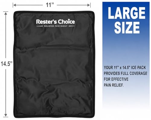 2 Pack Large Ice Packs for Injuries | 11" x 14.5" | Hot & Cold Pack | Reusable Gel Pack, Durable Construction, & Flexible When Frozen (Black, 11x14.5 Inch (Pack of 2)) - color: Black, size: 11x14.5 Inch (Pack of 2)