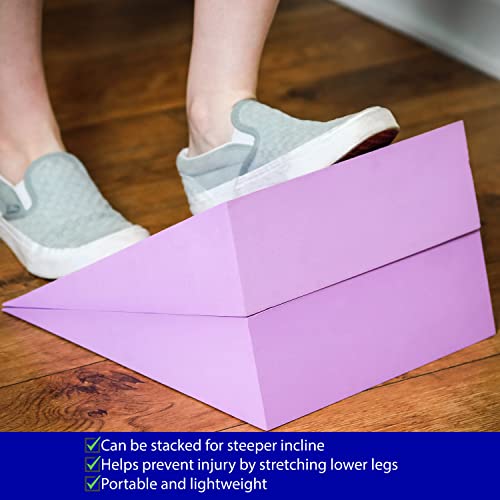 12" Foam Incline Stretch Wedge - Set of 2 - by Trademark Innovations (Purple) - color: Purple