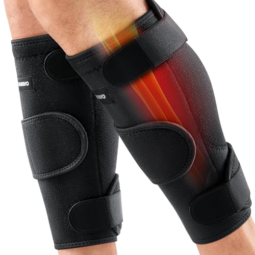 CAMBIVO Calf Brace 2 Pack Adjustable Compression Wrap for Torn Calf Muscle - size: Small