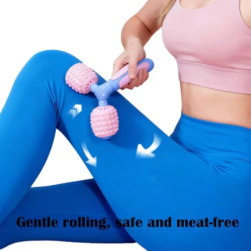 Ryoma Cat Paw Dual-Roller Massager, Portable Handheld Massage Roller, Muscle Kneading Sensation, Silicone Softness Comfortable Massage Tool, Suitable for Gifting and Personal Use