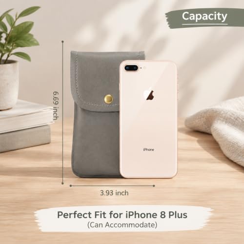 Cell Phone Neck Pouch, PU Leather Carrying Bag with Credit Card Holder Adjustable Strap, Small Travel Purse for iPhone 11 XR XS Max SE 8 7 6 Plus, Galaxy S10 S7 Edge A10 J7, Moto G6 (Gray) - color: 01 Gray