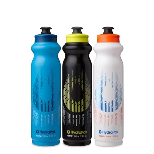 HydraPak Tempo 3-Pack Bottle Running Water Bottle (525ml) - size: 525 ml (Pack of 3)
