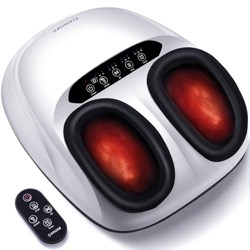 KNQZE Shiatsu Foot Massager with Heat for Plantar Fasciitis, Birthday Gifts - color: White