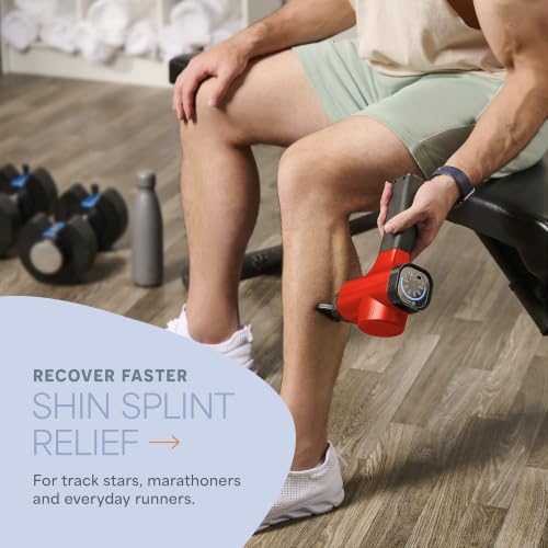 Lifepro Sonic Massage Gun Percussion Muscle Massager, 8 Heads & 5 Speeds - color: Red, size: Standard