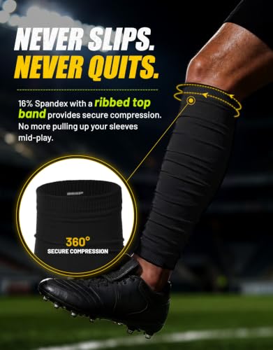 Football Leg Sleeves Scrunch Style Calf Compression Sleeve Men One Size - color: Black
