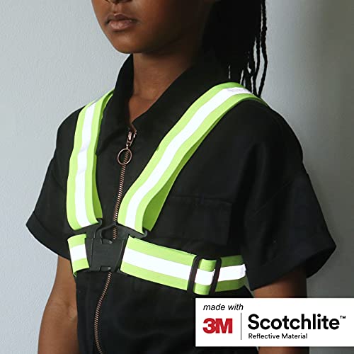 Salzmann Kids Reflective Cross Belt | Hi Vis Adjustable Safety Harness - color: Yellow (Child)
