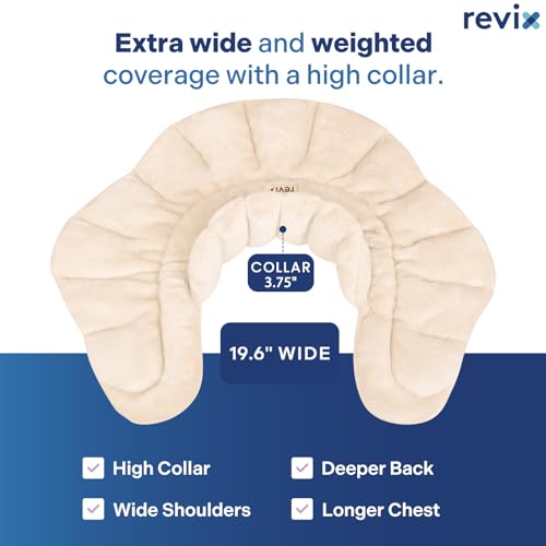 REVIX Microwavable Heating Pad for Neck Shoulder & Back, Moist Heat, Beige - color: Beige