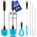 Holikme 6 Pack Bottle Brush 14.5" Long Handle Stainless Steel Brush,Blue