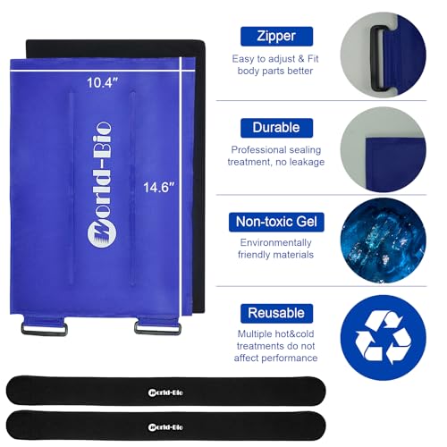 Lagre Knee Ice Packs for Injuries Reusable, Gel Ice Pack for Knee Pain Relief, Sports Injuries, Swelling, Bruises, Hot Cold Gel Pack Compress Therapy for Arthritis, Muscle Aches,Replacement Surgery