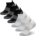 FOOTPLUS Copper Compression Socks,Unisex Cushioned Sole Arch Support Athletic Ankle/Crew Running Hiking Socks - color: 01# 6 Pairs-3 White Ankle&3 Black Ankle, size: XX-Large