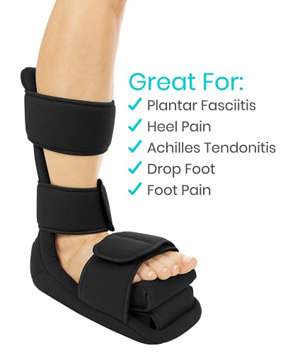 Vive Plantar Fasciitis Night Splint Plus Trigger Point Stretch Wedges - color: Black, size: Small