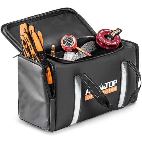 ALL-TOP Recovery Pack Bag, Water-Resist Tool Organizer for Offroad Gear & Overland Equipment, Standing Zippered Waterproof Storage Tote, Black Empty - color: Black, Recovery Bag