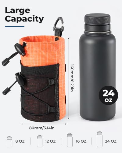 HowFly Backpack Water Bottle Holder for Backpack Straps Bottle Holder Pouch - color: Orange