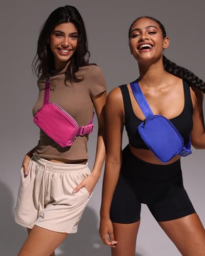 YOSHUYUKI Fanny Pack Cross Body Bag Small Crossbody Bags for Women Men Trendy Nylon Waterproof Mini Purse Travel Running Belt Lulu Dupes Bum Hip Chest Waist Pack Side Bag Must Have Blue - color: Wild Bluebell