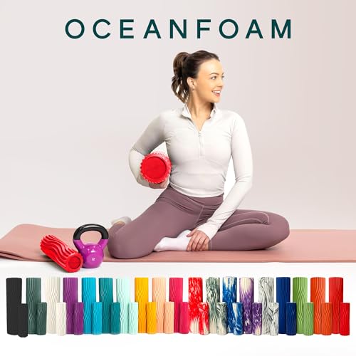 Oceanfoam Tidal Roller - Muscle Massage Foam Roller for Exercise (Red) - color: Red