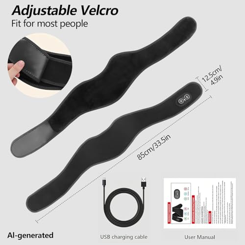 Cordless Red Light Neck Heating Pad for Pain ，3 Heat & Vibration Modes