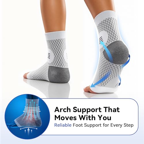 3 Pairs Neuropathy Socks for Women & Men, Toeless Compression Socks - color: Gray+Black, size: Medium