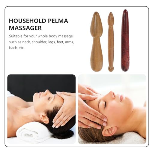 Healeved 3 Pcs Foot Massage Stick Portable Acupressure Wood Massage Tools Manual Pen for Reflexology Foot Scraping Neck Shoulder Back Arms Legs