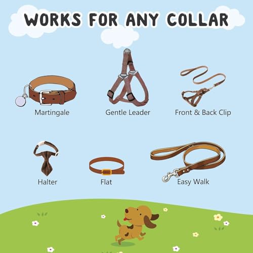 YUEPET Dog Safety Collar Clips 2 Pack Adjustable Prong Collar Backup Clips - color: Bright Black*2