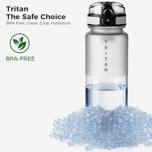 32oz Clear Tritan Water Bottle with Chug Lid - color: transparent