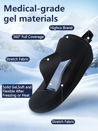Foot Ice Pack for Toes,Freeze Flexible Ice Gel Socks Cold &Hot Therapy,Foot & Toe Ice Pack Wrap for Tendonitis, Plantar Fasciitis, Swelling, Sprained,Sport Injuries,Black (Black-2 Packs) - color: Black-2 Packs