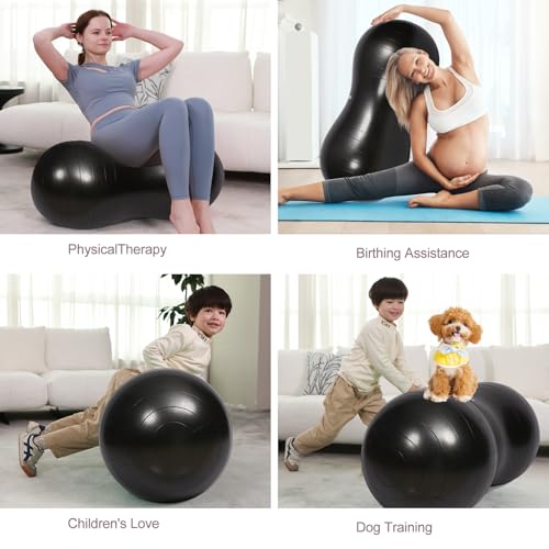 INPANY Peanut Exercise Ball for Labor, Physical Therapy & Fitness - color: Black