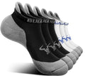 BULLIANT Men Running Ankle Socks 6Pack-Cushioned Support-Low Cut No Show - color: Black/White3644, size: 6-9