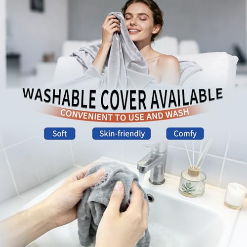 Microwavable Neck Heating Pad with Washable Cover – Unscented Rice Bean Hot Pack for Shoulder, Back, Cramps – Soft Weighted Neck Warmer for Hot/Cold Compress, Sore Muscles & Joints–17.3"×5.3", 1.5 lbs